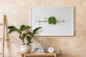 Living moss wall art The inscription Good Luck clover