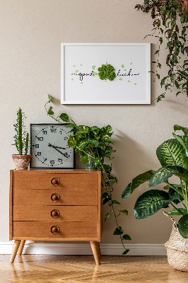 Living moss wall art The inscription Good Luck clover