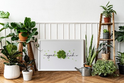 Living moss wall art The inscription Good Luck clover