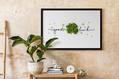 Living moss wall art The inscription Good Luck clover