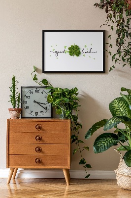 Living moss wall art The inscription Good Luck clover