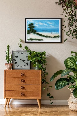 Moss wall art Lovers on the beach