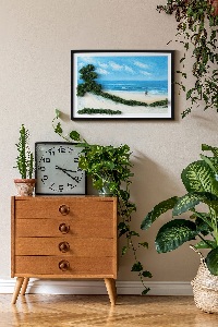 Moss wall art Lovers on the beach