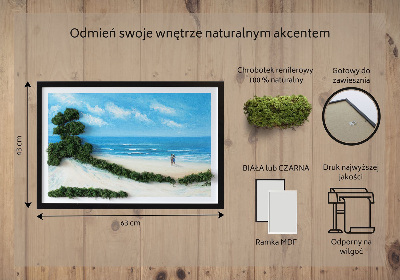 Moss wall art Lovers on the beach