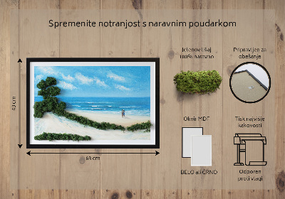 Moss wall art Lovers on the beach