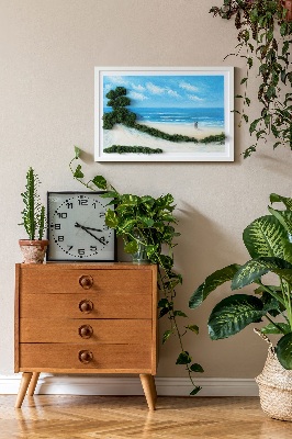 Moss wall art Lovers on the beach