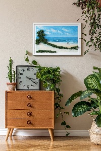 Moss wall art Lovers on the beach