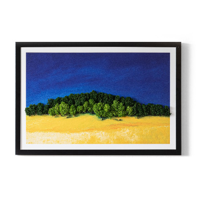 Moss picture Blue yellow landscape