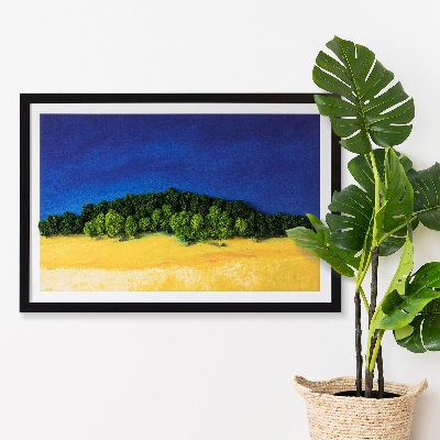 Moss picture Blue yellow landscape