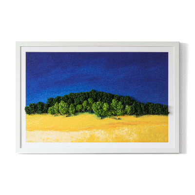 Moss picture Blue yellow landscape