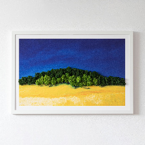 Moss picture Blue yellow landscape