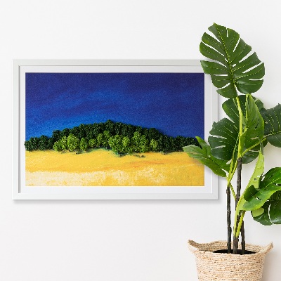 Moss picture Blue yellow landscape