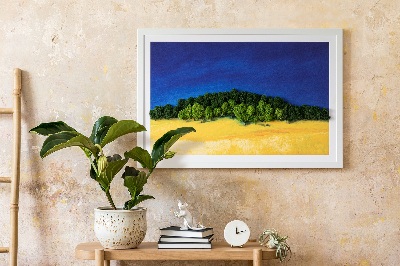 Moss picture Blue yellow landscape