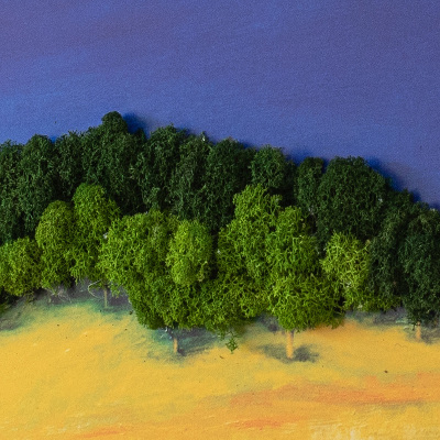 Moss picture Blue yellow landscape