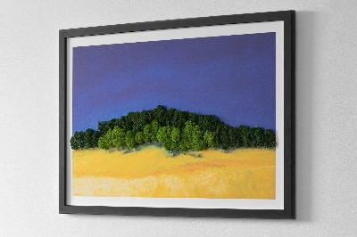 Moss picture Blue yellow landscape