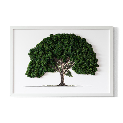 Moss picture A tree on a white background