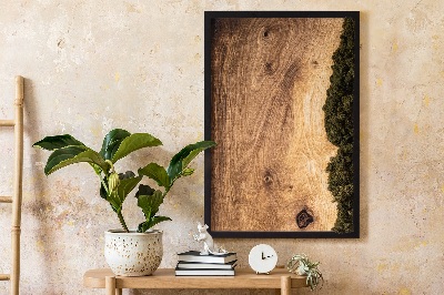 Moss wall art Natural oak