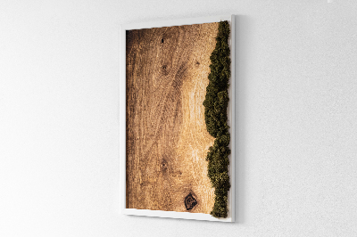 Moss wall art Natural oak