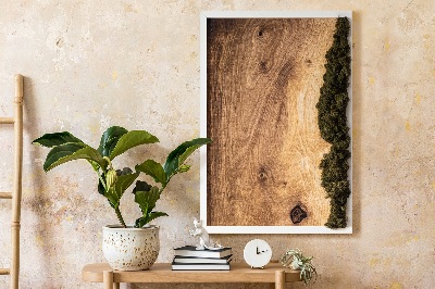 Moss wall art Natural oak