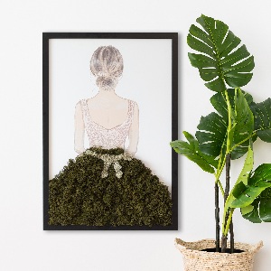 Moss wall art Ballerina