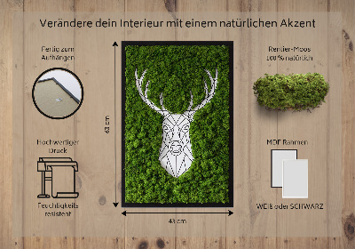 Moss picture Geometric deer