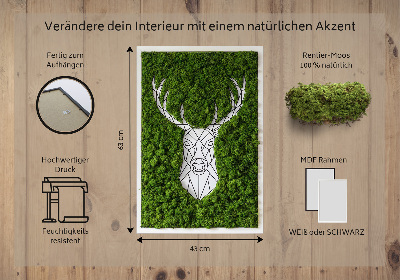 Moss picture Geometric deer