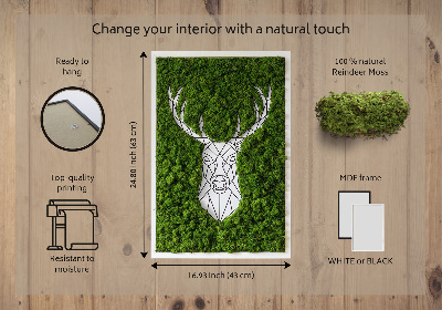 Moss picture Geometric deer