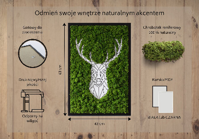 Moss picture Geometric deer