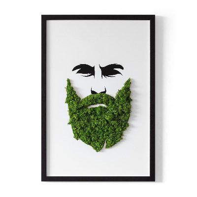 Living moss wall art Hipster with a beard