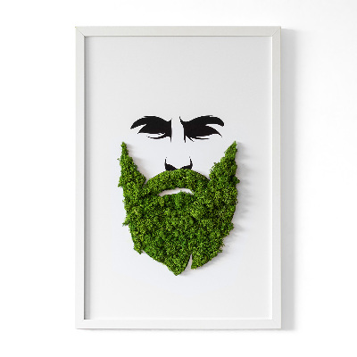 Living moss wall art Hipster with a beard
