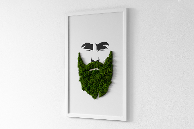 Living moss wall art Hipster with a beard