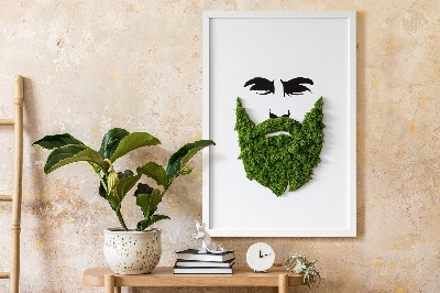 Living moss wall art Hipster with a beard