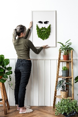 Living moss wall art Hipster with a beard