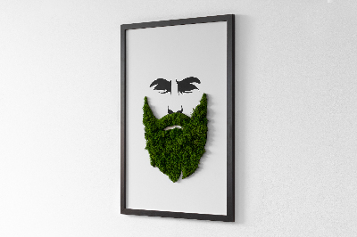 Living moss wall art Hipster with a beard