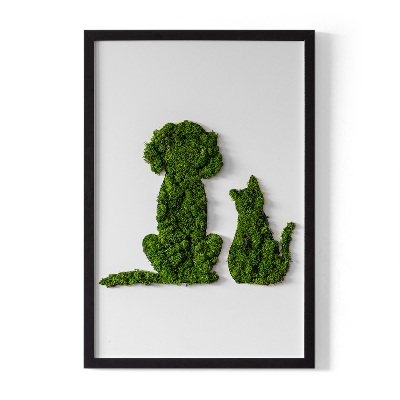 Moss picture Dog with a cat
