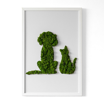 Moss picture Dog with a cat