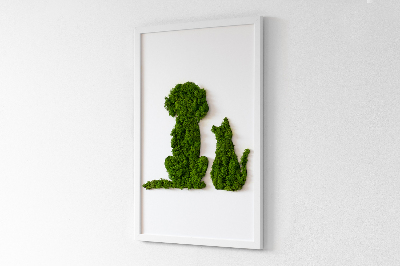 Moss picture Dog with a cat