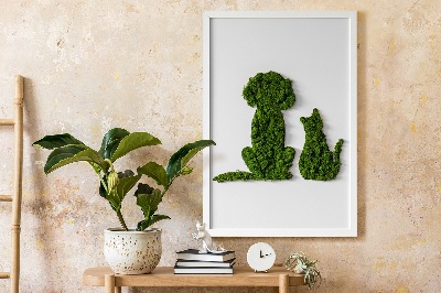 Moss picture Dog with a cat