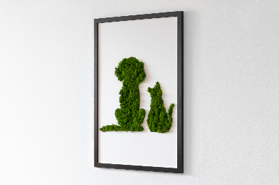 Moss picture Dog with a cat