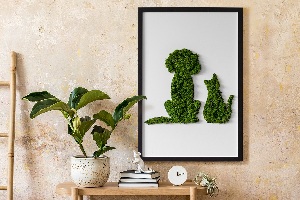 Moss picture Dog with a cat