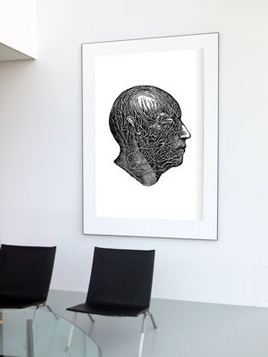 Vintage poster Anatomical Prints Head Nerves