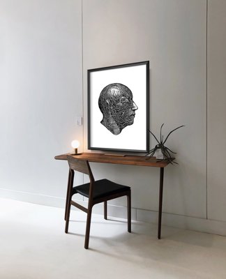 Vintage poster Anatomical Prints Head Nerves