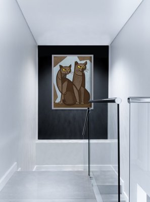 Vintage poster Cat Friends by Tomoo Inagaki