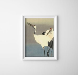 Canvas poster Two Cranes by Ohara Koson