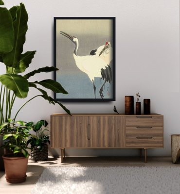 Canvas poster Two Cranes by Ohara Koson