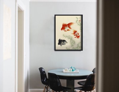 Vintage poster art Goldfish by Ono Bakufu