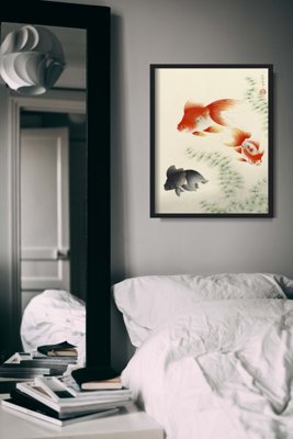 Vintage poster art Goldfish by Ono Bakufu