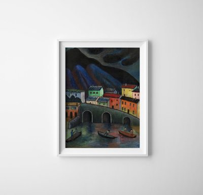 Vintage poster art Nighttime Fishing in Ascona Marianne von Werefkin