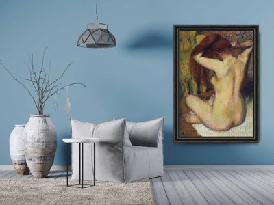 Vintage poster Degas Woman Combing Her Hair