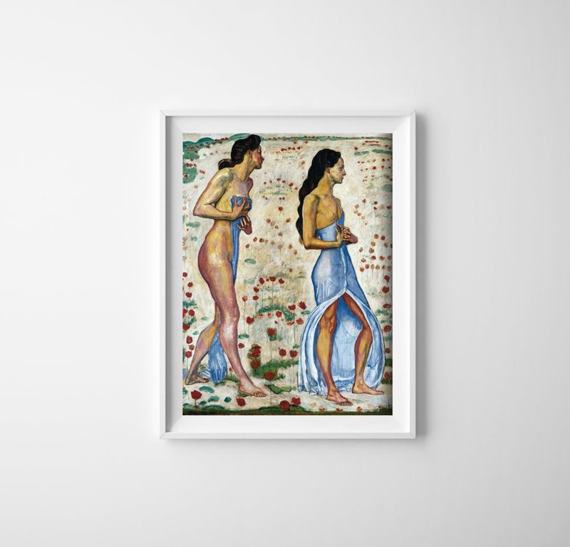 Poster Two Women in Flowers Ferdinand Hodler